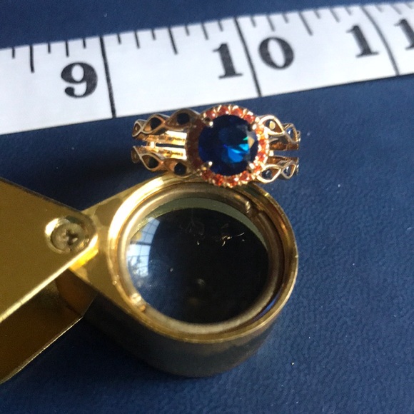 Sapphire set in nice jewelers brass ★ very smooth - Picture 1 of 6